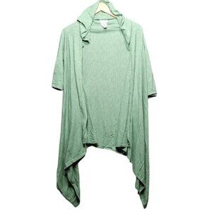 Motherhood Maternity Cardigan Green Hooded XL Open Front Lightweight